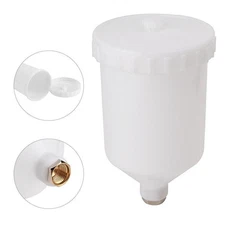 Car Air Gravity Feed Spray Paint Gun Airbrush Cup Pot 600ml Tube Plastic