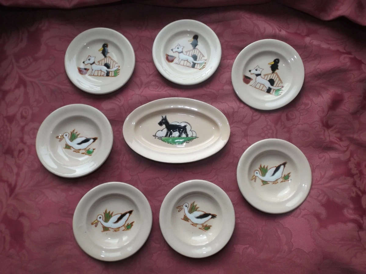 Dinette Miniature En Faïence Fine – Jouet Poupée Années 1930 – Service à Café