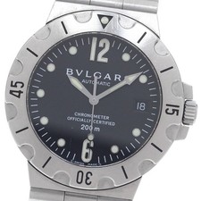 BVLGARI Diagono Scuba SD38S Date Black Dial A...