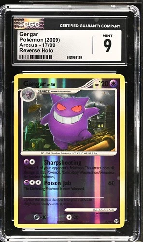 CGC 9 MINT Gengar 17/99 Reverse Holo Arceus Pokemon Card