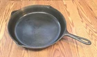 Vtg Smooth BSR #12 No Notch Heat Ring 13.5" Double Spout Cast Iron Skillet VGC