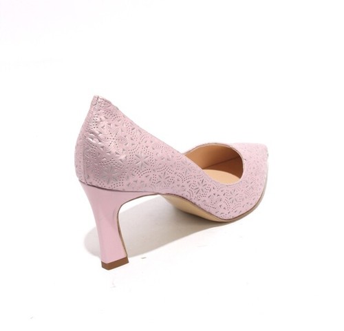 Gibellieri 3367wr Lilac Stamped Leather Pointy Classic Heel Pumps 37 / US 7 - Picture 4 of 8