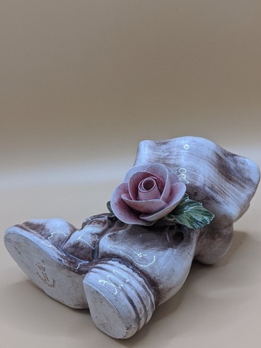 Vintage Capodimonte Floral Victorian Boot Shoe Ornament Italian Decorative - Picture 8 of 19