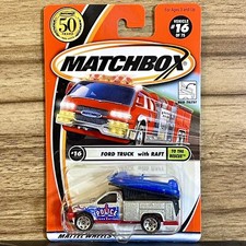 Matchbox #16 Ford F Series Truck With Raft Silver 50 Years 2002 New On Card