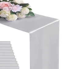 6Pack Table Runner 12 x 108 Inches Satin Silk Table Runner for Wedding Birthd...