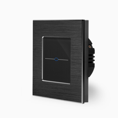 LUXUS-TIME Design Glas Touch Lichtschalter LED Aluminiumrahmen Ein / Aus