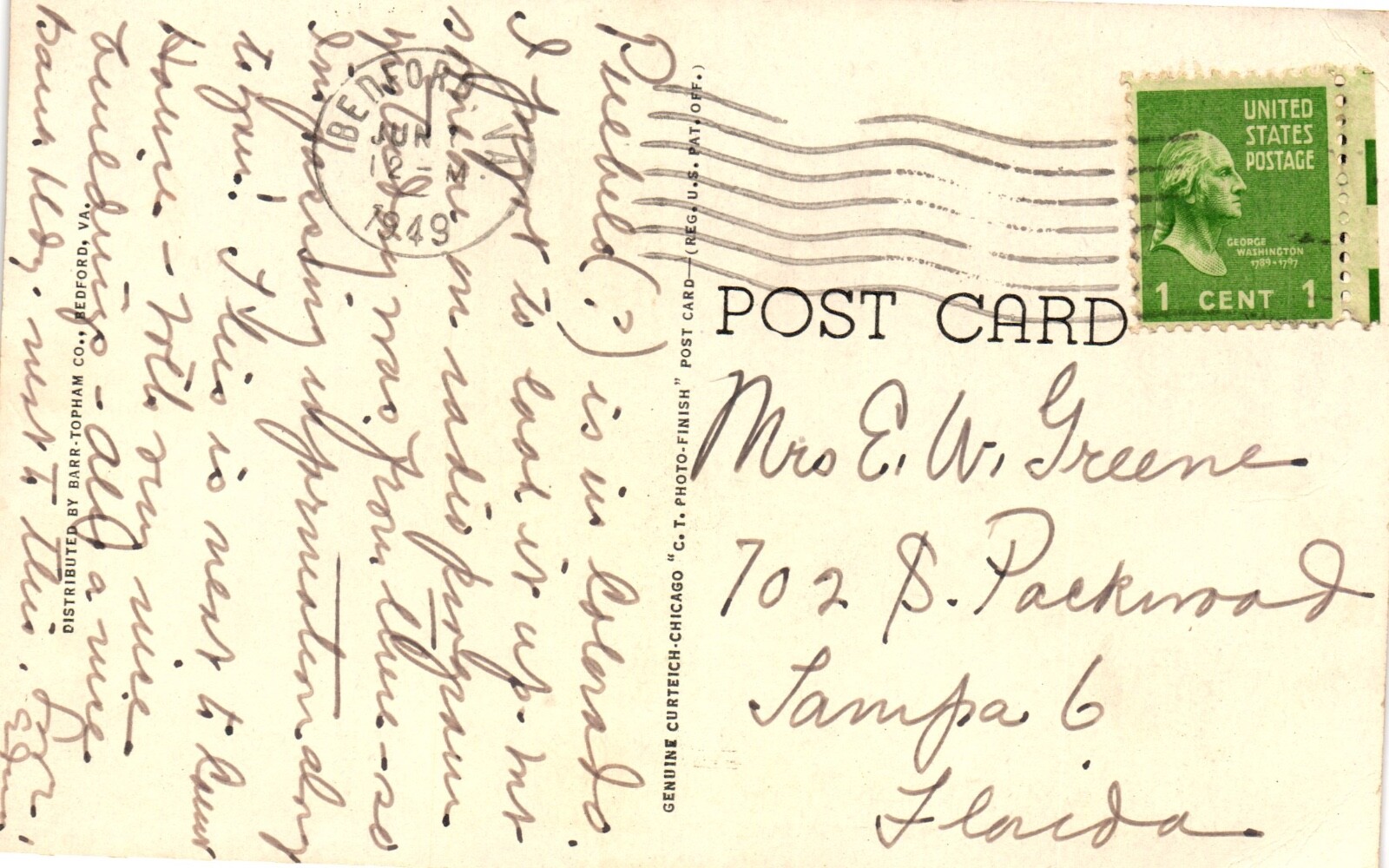 New Post Office Bedford Virginia Postcard June 1949 Posted eBay