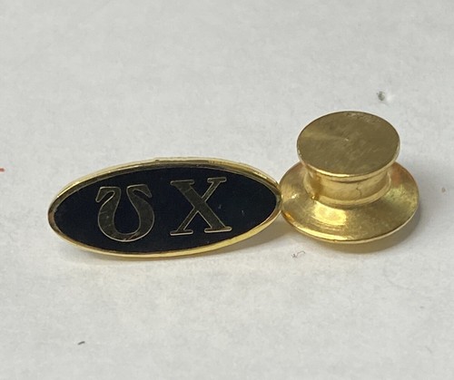 Chi Omega Pledge Pin Black & Gold Lapel Pin - Picture 2 of 6