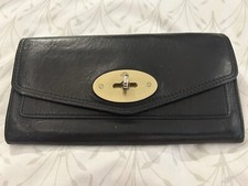 Mulberry Alexa Black Postmans Lock Continental Purse Soft Buffalo Leather