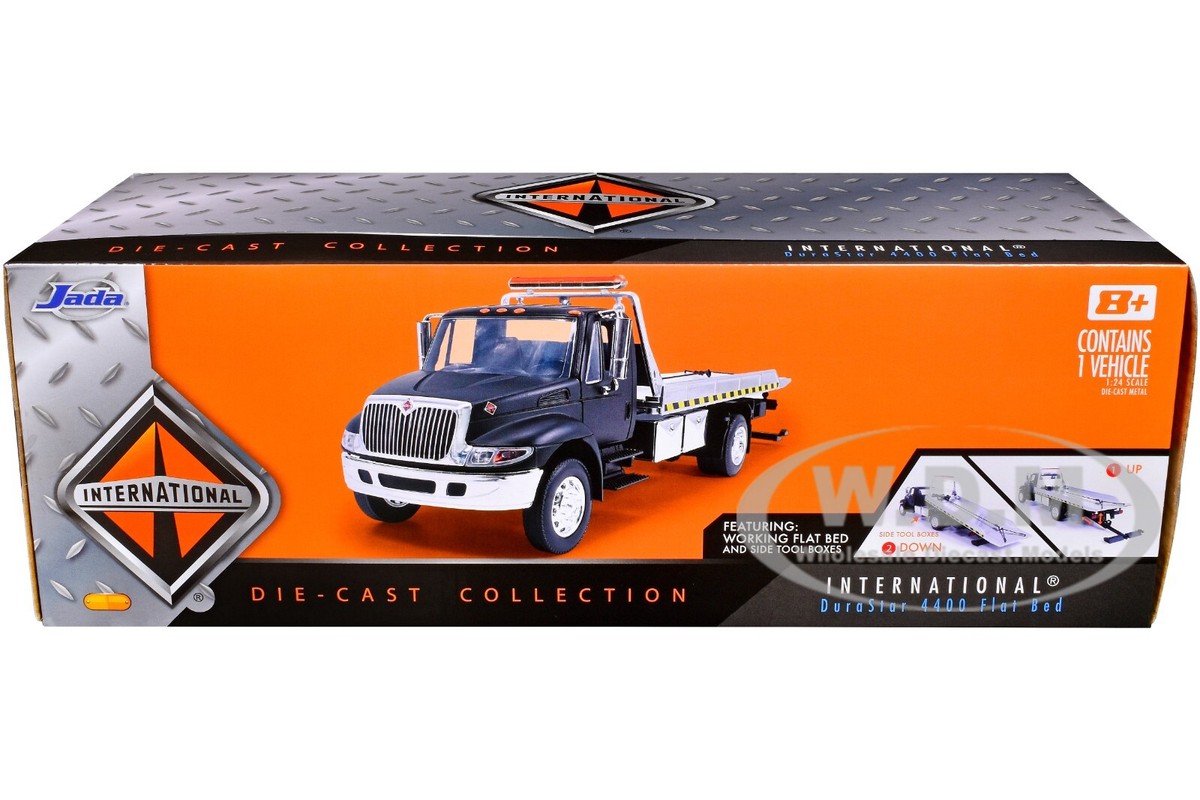 INTERNATIONAL DURASTAR 4400 FLATBED TOW TRUCK MATT BLACK 1