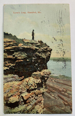 Vintage Postcard c1908 ~ Early View of Lover's Leap ~ Hannibal Missouri MO