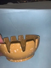 Vintage Mustard Speckled 4” Plastic Ashtray Synthetic Plastics Co., NJ