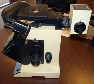 UNIMET UNITRON 8459 INVERTED MICROSCOPE Objectives POLAROID FILM HOLDER