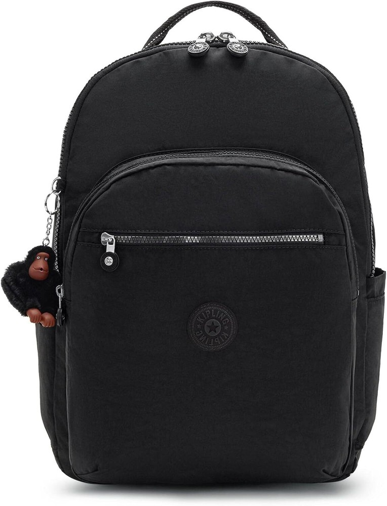 Kipling TRUE BLACK TONAL Women's Seoul Laptop Backpack, US Extra Large 17