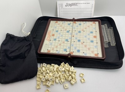 Scrabble Travel Game Folio Edition In Zippered Case Portable Board Game
