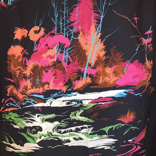 MAGLIETTA nera rayon originale preamata taglia 38 nera all-over grafica scenica grassetta - Foto 10 di 12