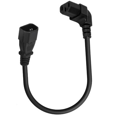 Heavy Duty Power Extension Cable 90 Degree IEC 320 C14 Male to IEC 320 C13 Fe...