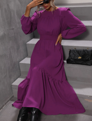 Modest dress womans Size 4 Purple Lantern Sleeve Frill Trim Ruffle Hem Dress | eBay Modest dress womans Size 4 Purple Lantern Sleeve Frill Trim Ruffle Hem Dress | eBay