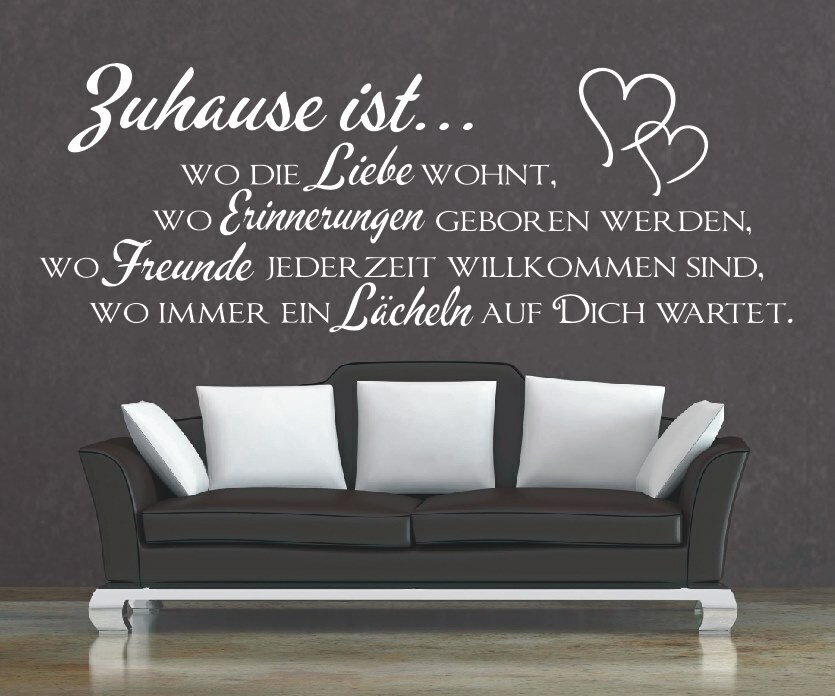Wandtattoo Spruch Zuhause ist wo die Liebe wohnt, Erinnerungen Flur Wandsticker