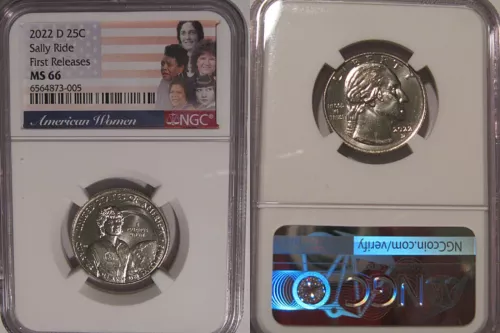 2022 D Sally Ride 25c NGC MS 66 American Women Quarter FIRST RELEASES
