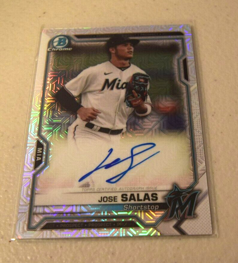 Jose Salas  2021 Bowman Chrome Mega Box Auto Autograph #BCMA-JS Miami Marlins