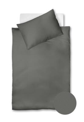 Fleuresse Lech Edelflanell Bettwäsche 135x200 Fischgrätmuster granit 603089-11