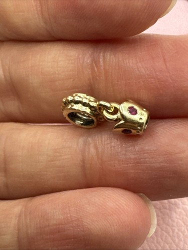 Corona Pandora con Zafiro Rosa Colgante Genuino Raro Oro 14k G585ALE 750434PSA - Imagen 8 de 9