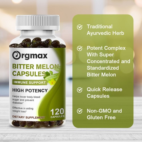 120pcs Natural Bitter Melon Extract Capsules Help Lower Blood Sugar Weight Lose - Picture 5 of 9