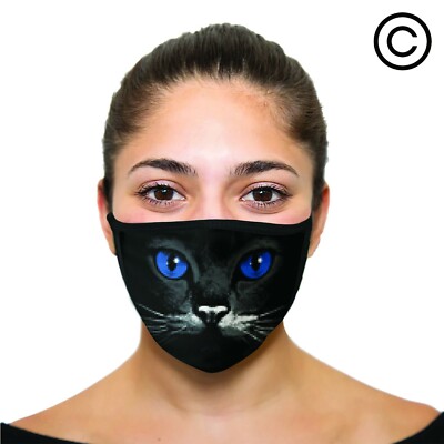 BLUE EYES BLACK CAT Cover your face - face mask