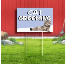 Cat Grooming Coroplast Sign Plastic Indoor Outdoor Yard Sign
