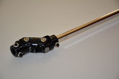 BLACK 3/4'' DD x 1'' DD DOUBLE U Joint + 16'' Polished Steering Shaft street rod