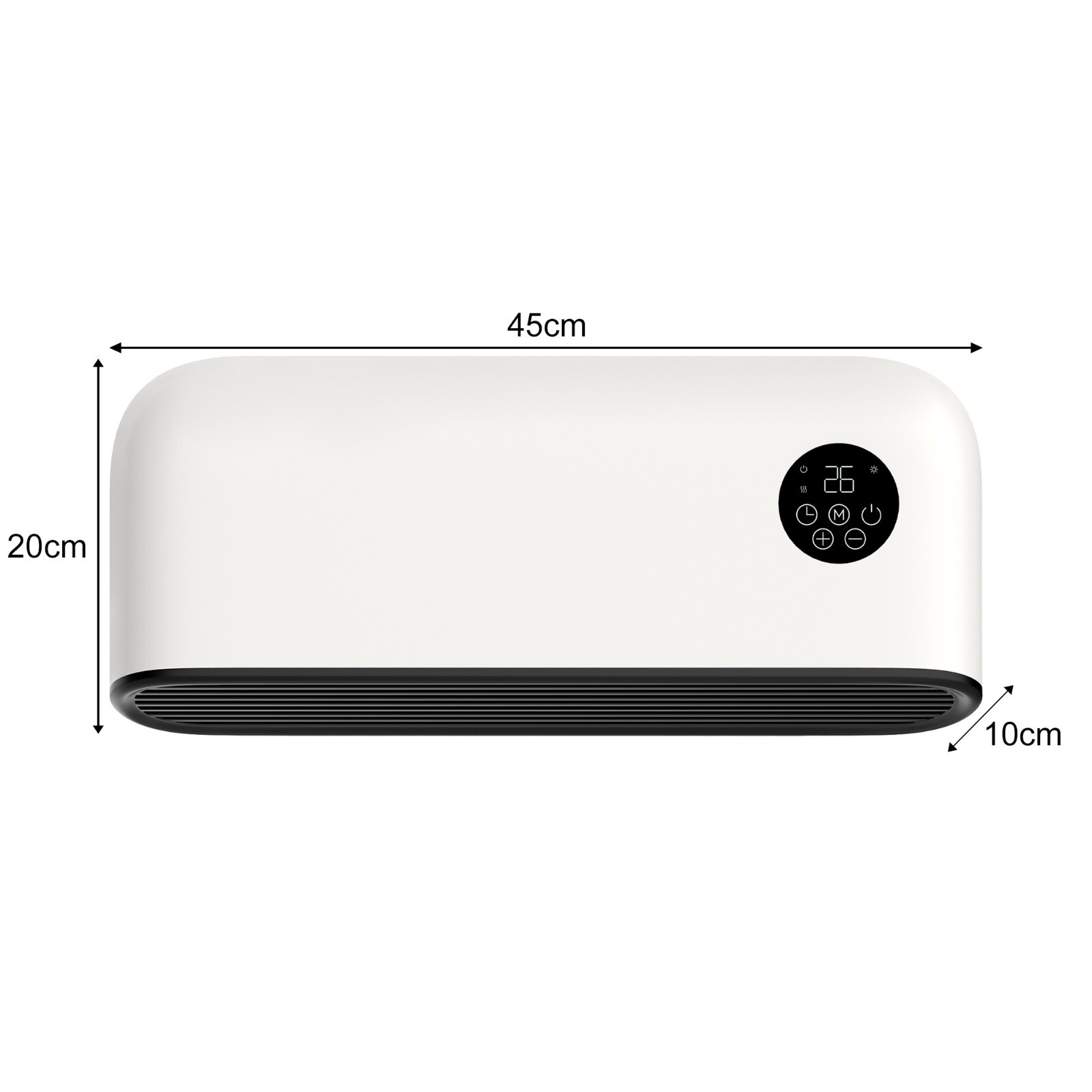 Mylek Over Door Heater Fan Air Curtain Remote Control Black White Silver 2KG