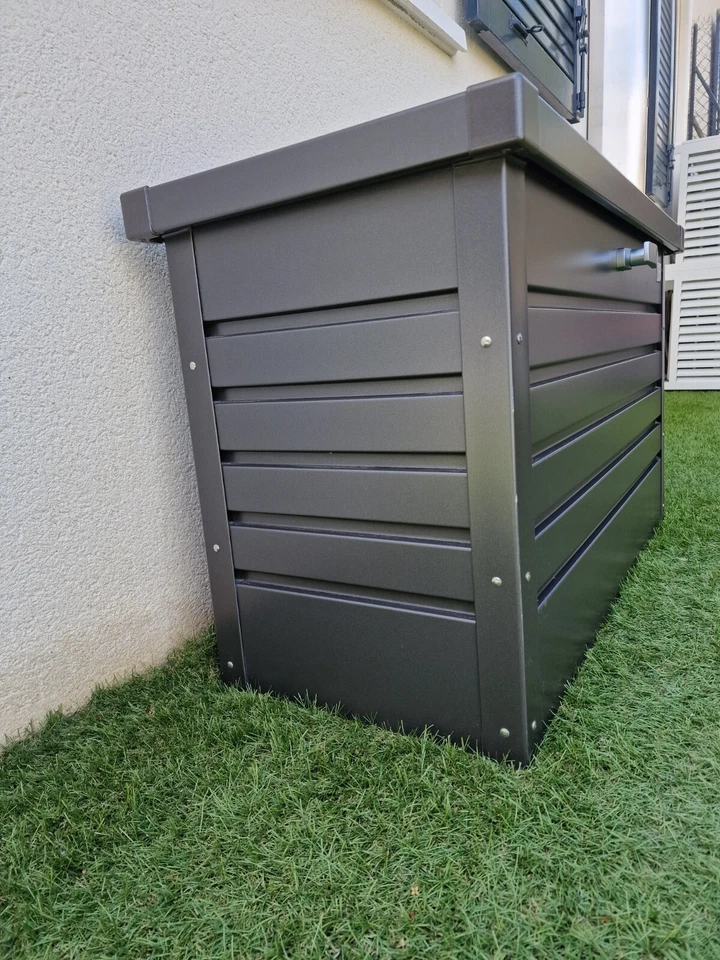 Coffre de jardin gris anthracite de marque BIOHORT en TBE - Photo 4/4