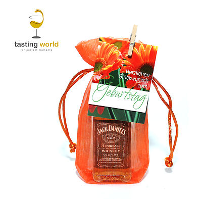 Geburtstagsgeschenk für Mann Männer Freund Ihn - Jack Daniels Miniatur + Karte