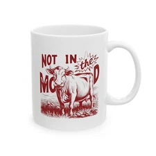 Funny Cow Mug Retro Farm Life Sarcastic Not In the Mood Gift Coffee Tea Cup