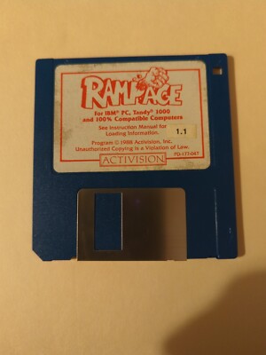 Rampage PC Game - IBM PC Activision 3.5'' Floppy Disk V1.2, From 1988