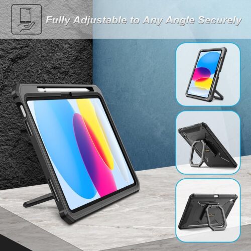 For iPad (A16) 11th Gen 11 Inch (2025) Case Shockproof Rugged Cover 360 Rotating - Picture 4 of 13