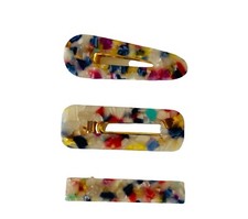Acrylic Resin Hair clips Barrette Set 3 PCs Black Hair Accessories Women s Girls