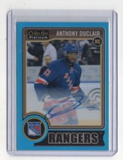 2014-15 O-Pee-Chee Platinum Rookie Auto Blue Rainbow Anthony Duclair Rookie Auto
