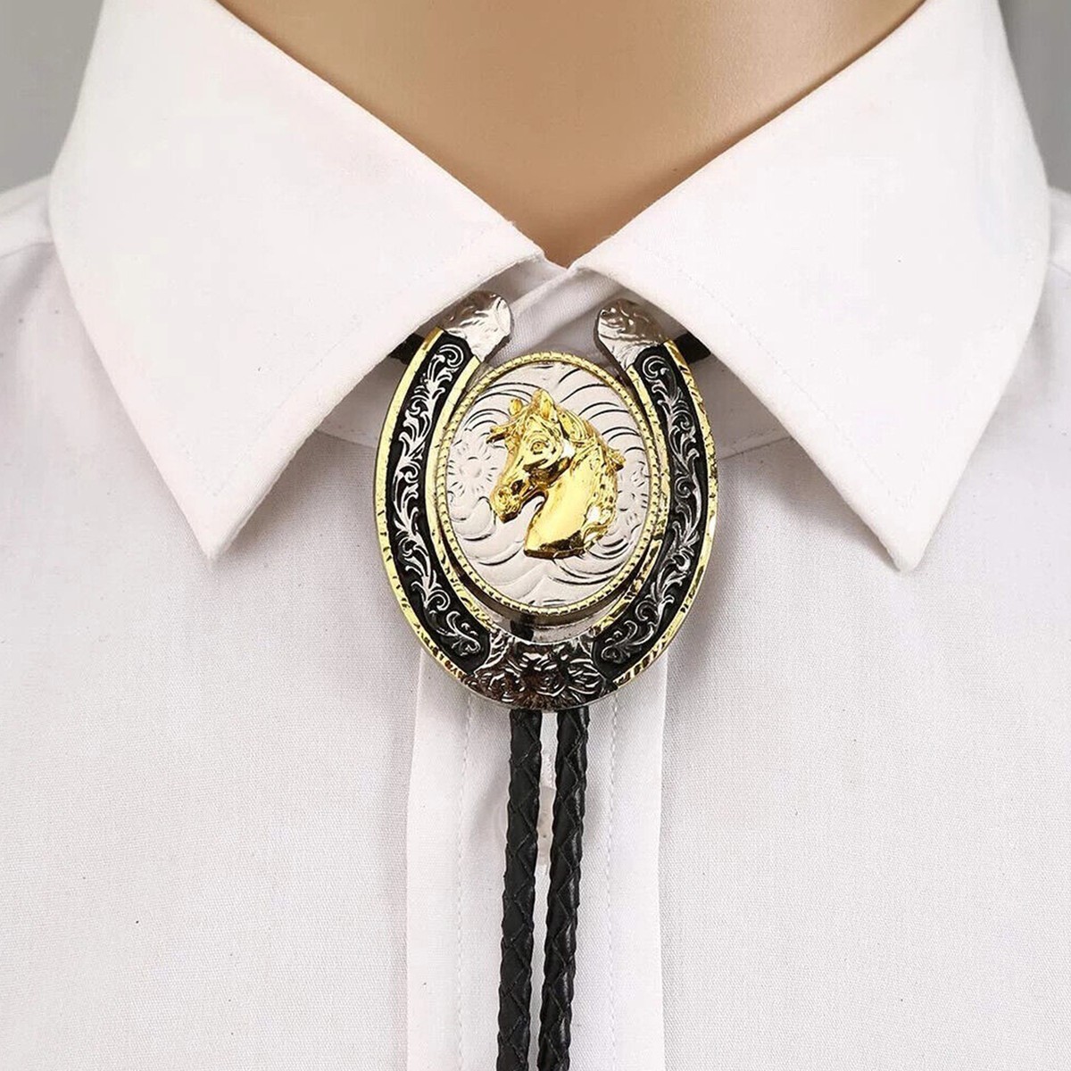 Western Style Mens Tie WESTERN BOOTLACE TIE COWBOY SHERIFF WILD WEST