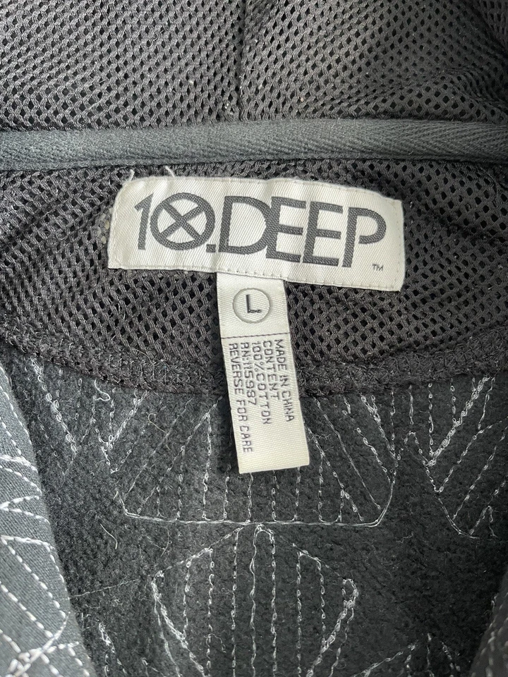 Толстовка с капюшоном на молнии 10 Deep черная размер L 100% подлинная - Изображение 3 из 4