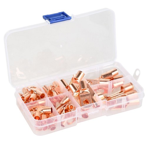 60X Batteriekabelschuh Sortiment 6-50mm² Crimpwerkzeug Rohrkabelschuhe Zange Set - Bild 3 von 12