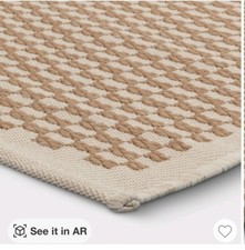 5x7 Rectangular Woven Outdoor Area Rug Checke...