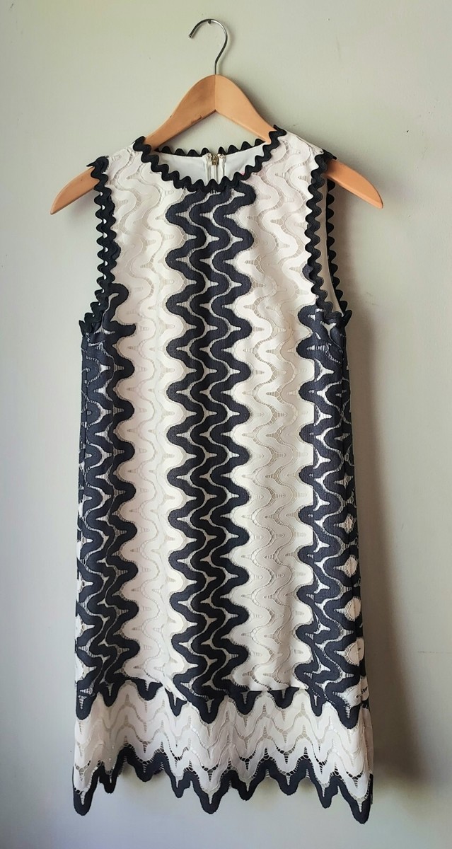 Kate Spade Sand Dune Lace Shift Dress, Black/Cream - 00 Kate Spade Sand Dune Lace Shift Dress, Black/Cream - 00