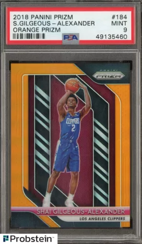 2018 Panini Orange Prizm #184 Shai Gilgeous Alexanders RC Rookie /49 PSA 9 MINT