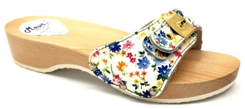 MAURI ZOCCOLI ciabatte da donna in legno con fibbia MOD. FIORATO MADE IN  ITALY | eBay