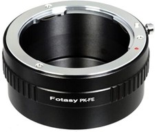 Fotasy Manual PK Lens to Sony E-Mount Adapter, Compatible with Pentax K Mount