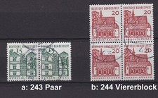 Berlin 243 Paar, 244 VB, 4-er / Viererblock gestempelt ; bitte ausw&auml;hlen #551