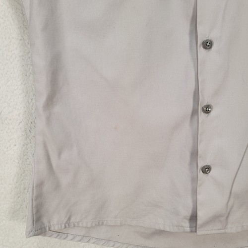 Vtg Hanover Military Division Gray Shirt Mens Collar Button Uniform FLAW Size M - Picture 6 of 23