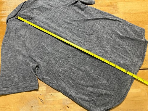 ibex Small Gray Zque Merino Woold Gray Short Sleeve Button Up Shirt A15 - Picture 5 of 5